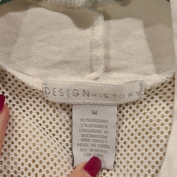 Design history‎ womens white open flowy viscose cardigan with mesh detail - Picture 3 of 3